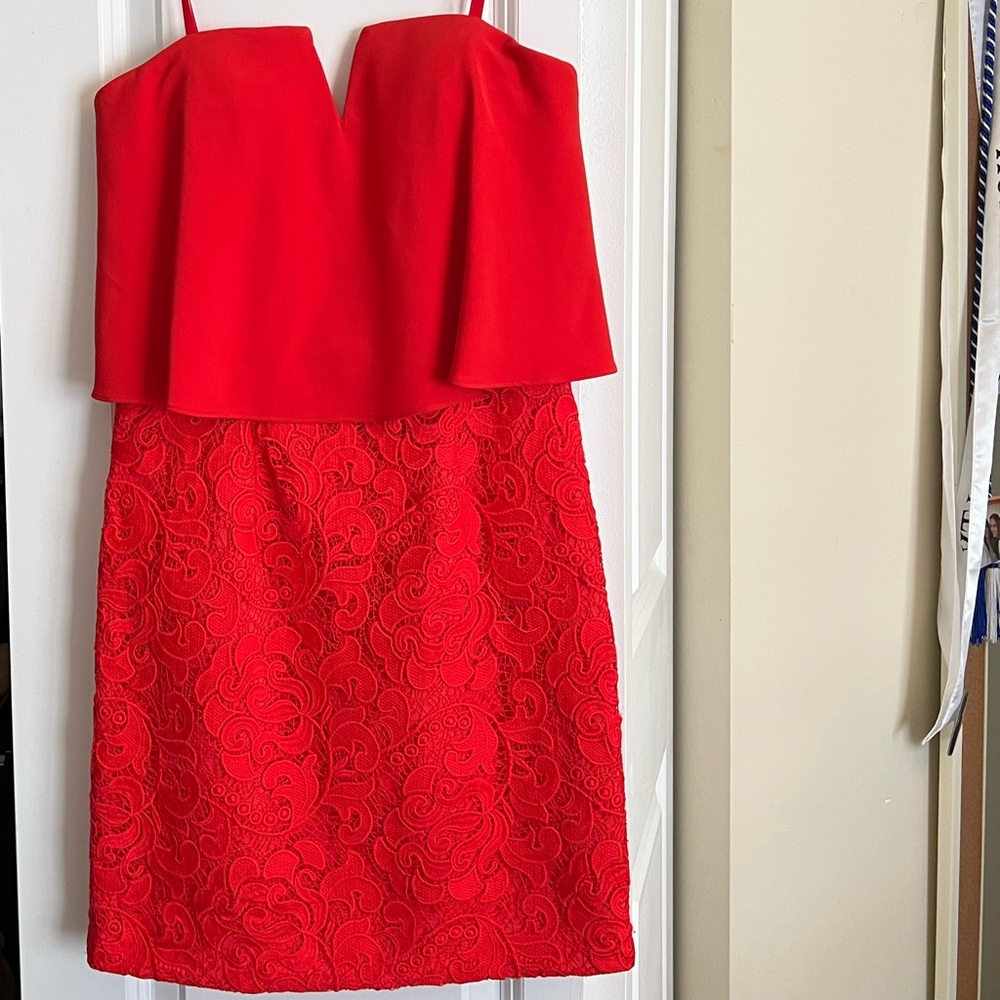 Red Strapless Aqua Dress